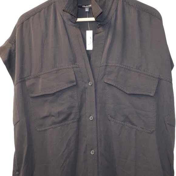 Madewell Elegant Black Button-Down Mini Dress - Picture 5 of 15